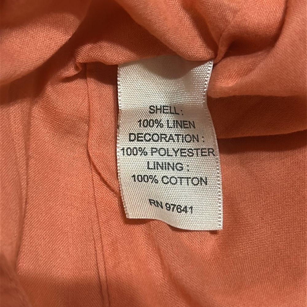 J. Jill Orange Embroidered Embellished A-Line Midi Linen Skirt M - Picture 9 of 9